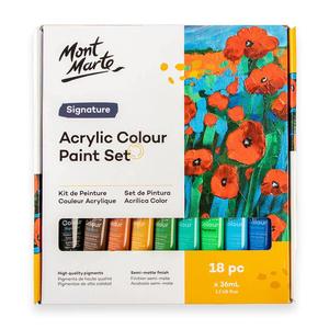 Acrylic Paint: Acrylic Colour Paint Set Signature 18pc X 36ml - Mont Marte