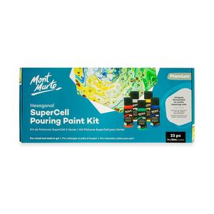 Acrylic Pouring Set: Supercell Pouring Paint Kit Premium 23pc - Mont Marte