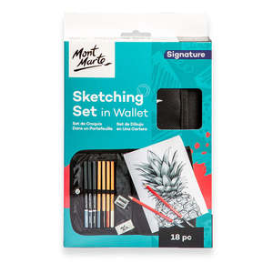 Drawing Set: Sketching Set In Wallet Signature 18pc Mont Marte