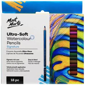 Ultra-soft Watercolour Pencils 18pc - Mont Marte