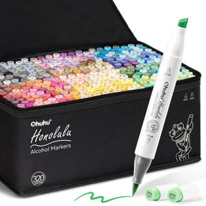 Markers: Ohuhu Honolulu 320 Colours Dual Tip Alcohol Art Markers