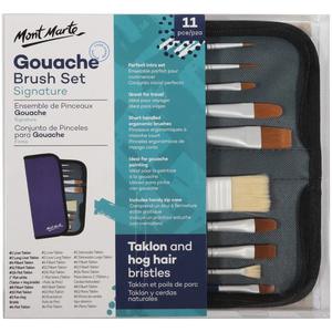 Art Brushes: Gouache Brush Set Signature Wallet 11pc - Mont Marte