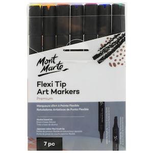 Markers: Mont Marte Flexi Tip Art Markers Premium 7pc