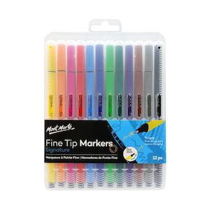 Markers: Fine Tip Markers Signature 12pcs - Mont Marte