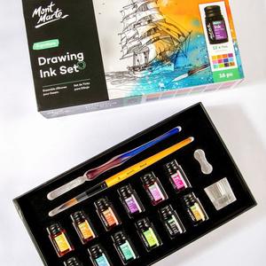 Drawing Inks: Drawing Ink Set Signature 16pc - Mont Marte