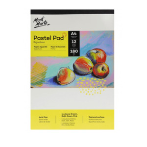 Pads Paper: Signature Pastel Pad 4 Colours 180gsm 12 Sheet A4 210 X 297mm (8.3 X 11.7in)