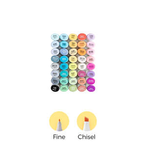 Art Supplies: Ohuhu Oahu 40 Unique Colors Fine and Chisel Dual Tip Alcohol Markers