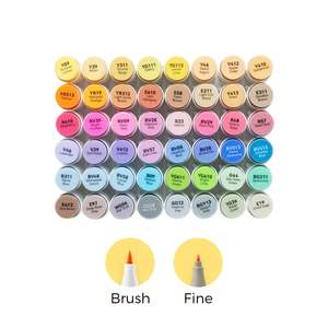 Art Supplies: Ohuhu Honolulu B 48 Mid-tone Colors Brush and Fine Dual Tip Alcohol Markers