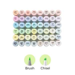 Art Supplies: Ohuhu Honolulu 48 Blossoming Pastel Colors Brush and Chisel Dual Tip Alcohol Markers