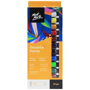 Paint Set: Gouache Paints Set Signature 12pc x 12ml (0.4 US fl.oz) - Mont Marte