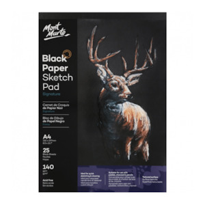 Pads Paper: Signature Black Paper Sketch Pad 140gsm A4 25 Sheet