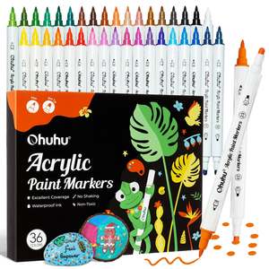Ohuhu Acrylic Paint Markers 36 Colours, Fine & Dot
