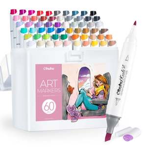 Art Supplies: Ohuhu Kaala 60 Colours Dual Tip Alcohol Markers, Illustration Tones