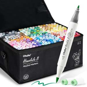 Art Supplies: Ohuhu Honolulu B 320 Colours Dual Tip Alcohol Art Markers