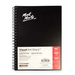 Art Supplies: Visual Art Diary Spiral Bound White Paper A4 110gsm 120 Sheet - Mont Marte