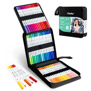Art Supplies: Ohuhu Pupe 60 Colours Paper-Friendly Dual Tip Water Based Art Markers