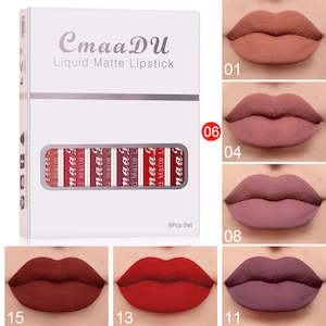 Health Beauty Hair: 6 Boxes Of Matte Non-stick Cup Waterproof Lipstick Long Lasting Lip Gloss