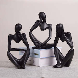 Home Garden Furniture: Thinker Statue Abstract Figure Sculpture Small Ornaments Resin Statue Home Crafts Home Decoration Modern Figurines For Interior