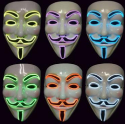 El Wire: EL Wire Mask - Guy Fawkes Mask