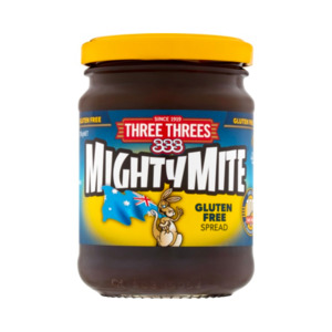 Jams Spreads: Three Threes Mightymite Gluten Free Yeast Spread - Bulk Buy Discount Available