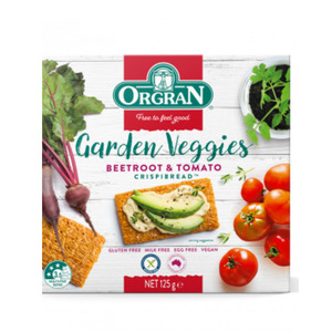 Nut Free: Orgran Garden Veggies Beetroot & Tomato Crisipibread 125g
