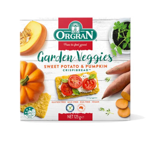 Nut Free: Orgran Garden Veggies Sweet Potato & Pumpkin Crisipibread 125g