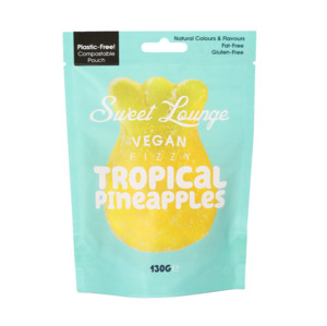 Sweet Lounge Vegan Fizzy Tropical Pineapples 130g - Bulk Buy Discount Available &hellip;