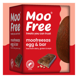 On Sale: Moo Free Easter Moofreesas Choccy Egg & Bar - LIMITED STOCK