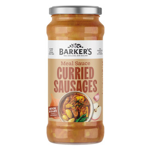 Sauce Stock Marinade: Barkers Curried Sausages Meal Sauce 500g