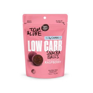 New: Tom & Luke Low Carb Snack Balls Raspberry 112g