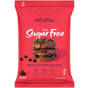 Noshu Dark Chocolate Baking Chips 140g - Bulk Buy Available DATED 11/9/25