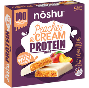 New: Noshu Protein Bars Peaches & Cream 5 pack 150g