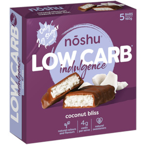 Noshu Low Carb Indulgence Coconut Bliss Bars 160g