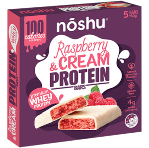 Noshu Protein Bars Raspberry & Cream 5 pack 150g