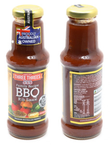 Three Threes BBQ Rib Sauce 275ml - Bulk Buy Discount Available