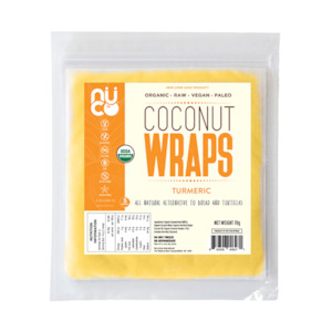 Nuco Organic Raw Coconut Wraps Turmeric 70g (5x14g)