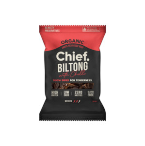 Keto: Chief Organic Biltong - Cayenne Chilli 30g