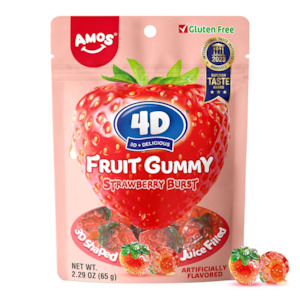 Amos 4D Fruit Gummy Strawberry Burst 150g