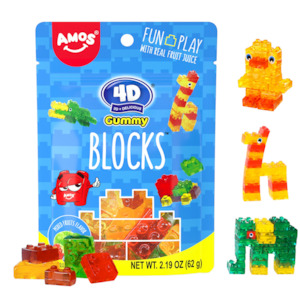Sweets Treats: Amos 4D Gummy Blocks Candy 150g