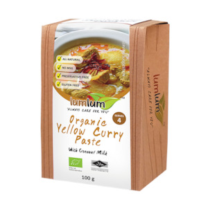 Lum Lum Organic Yellow Curry Paste 100g - Bulk Buy Discount Available