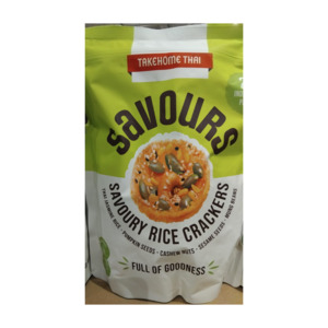 Savours Savoury Rice Crackers Takehome Thai 160g - 20 Individual Packs