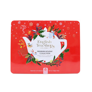 Nut Free: English Tea Shop Organic Premium Holiday Collection Red Gift Tin - 36 Tea Sachets