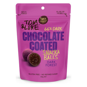 New: Tom & Luke Snack Balls Choc Coated Dark Forest 128g