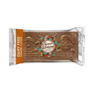 Nut Free: Sweet William Dairy-free Sweet William Dairy-free Caramel Christmas Chocolate Block 82g