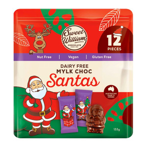 Nut Free: Sweet William Dairy-free Mylk Choc Santa Multipack 100g 12pk