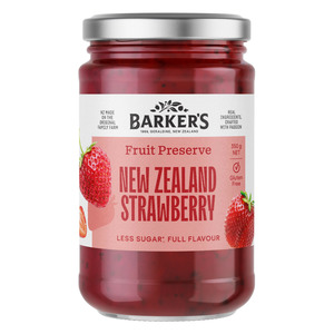Vegan: Barkers Fruit Preserve NZ Strawberry 350g