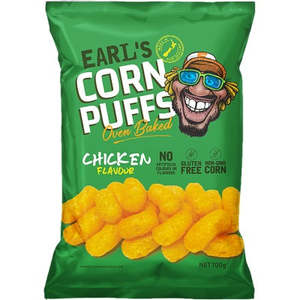 Non Gmo: Earl's Chicken Oven Baked Corn Puffs 100g DATED 27/12