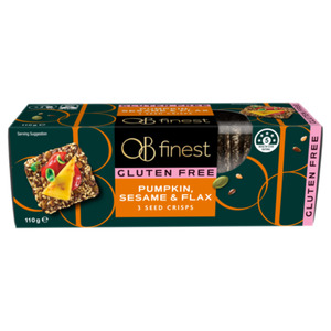 Biscuits Crackers: OB Finest 3 Seed Crisps Pumpkin, Seasame & Flax 110G