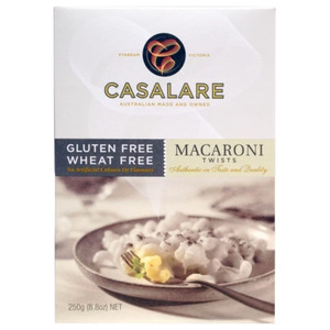 Pasta Rice Noodles: Casalare Gluten Free Macaroni Twists 250g