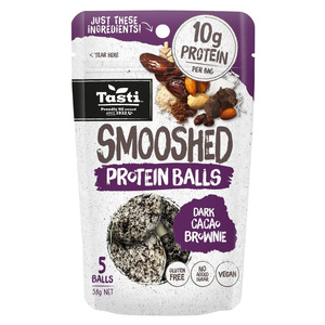 Baking Ready Mixes: Tasti Smooshed Protein Balls Dark Cacao Brownie - 50pk 575g